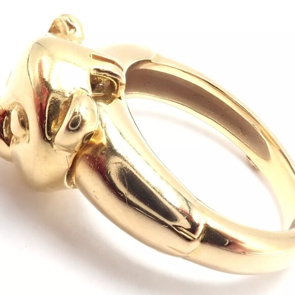 Authentic! Van Cleef & Arpels 18k Yellow Gold Teddy Bear Band Ring Pendant - Picture 6 of 11